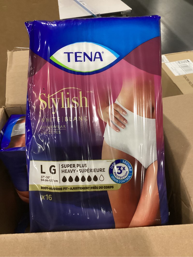 Condition photo showing New/Like New for TENA Incontinence Underwear for Women, Super Plus Absorbency, Large, 64 Count Large 64