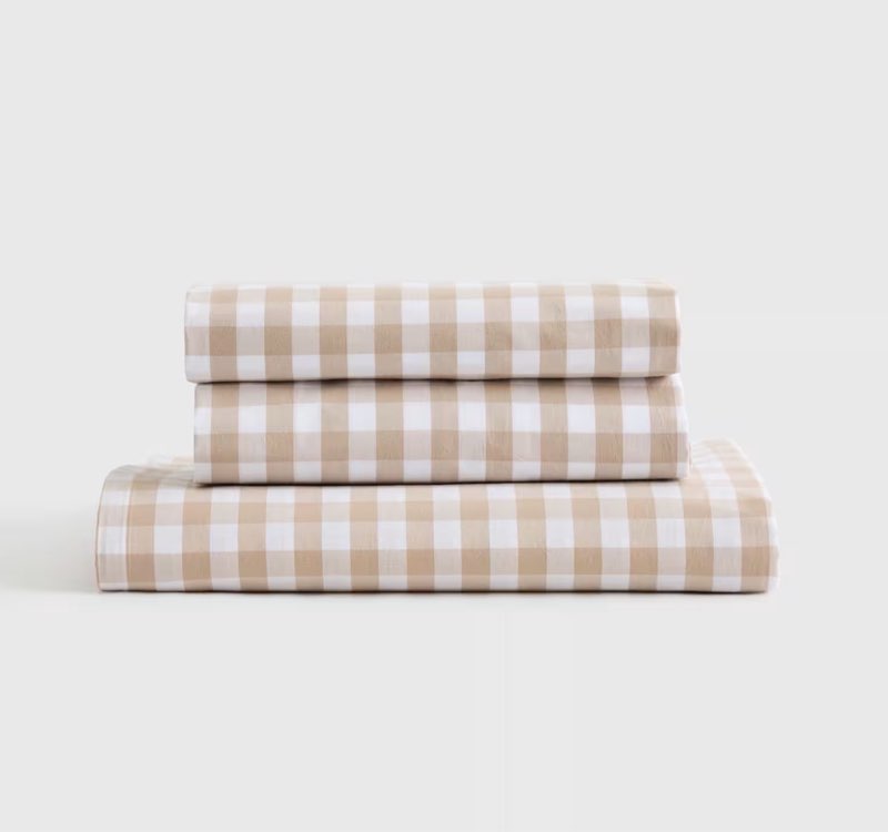 quince classic organic percale fitted sheet set ( queen) 