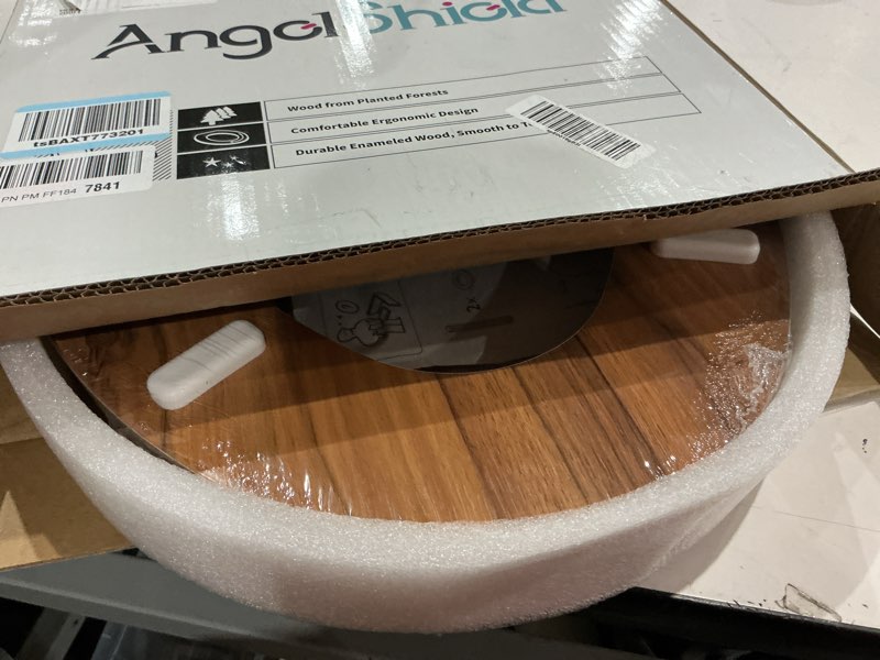 Condition photo showing Good Condition for elongated toilet seat molded wood toilet seat with zinc alloy hinges, easy to install also easy to clean, anti-pinch wooden toilet seat by angol shiold (elongated, natural) zinc alloy hinge natural