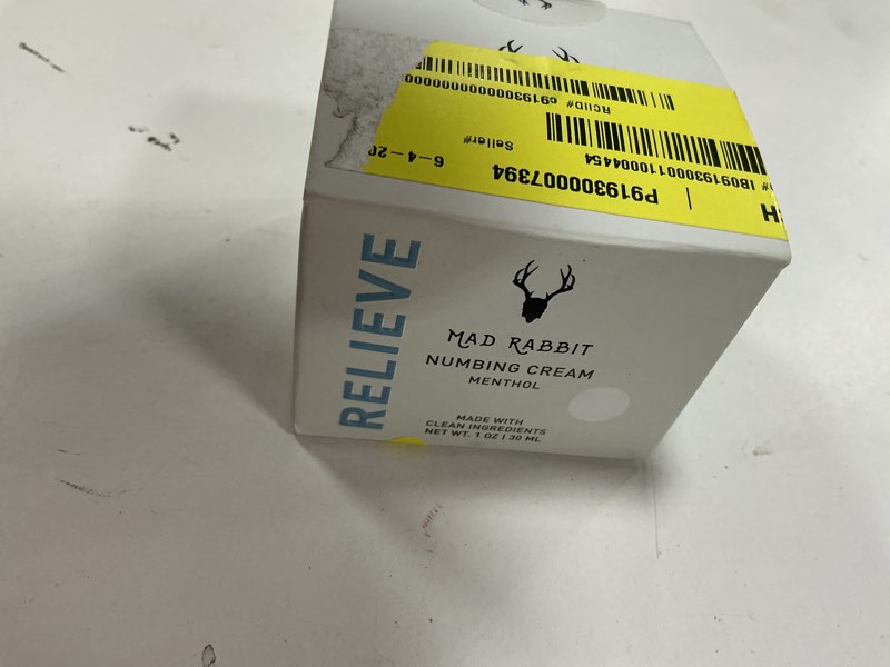 Condition photo showing New/Like New for mad rabbit tattoo numbing cream for pain relief, unscented, maximum strength 1.5 oz