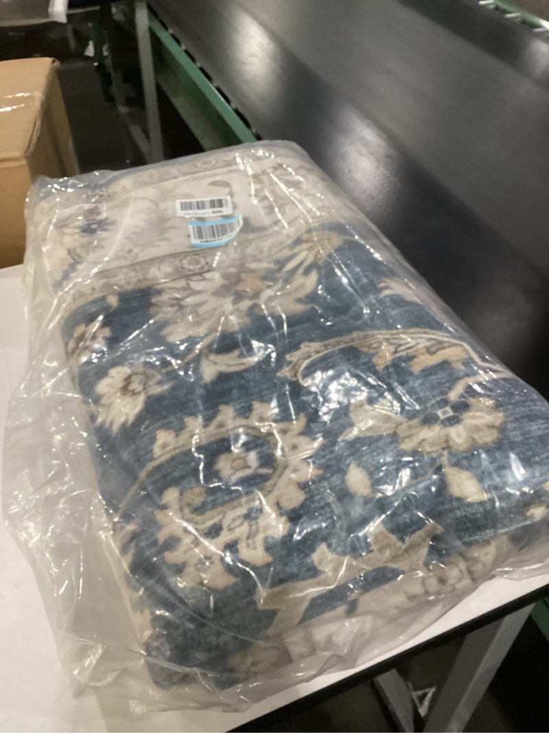 Condition photo showing New/Like New for WITSHOCK 8x10 Area Rugs for Living Room: Machine Washable - Non Slip Modern Abstract Rug for Bedroom Dining Room - Stain Resistant for Household - Pet Owners (Blue) Blue/Cream White/Light Ivory 8' x 10' (Rectangular)