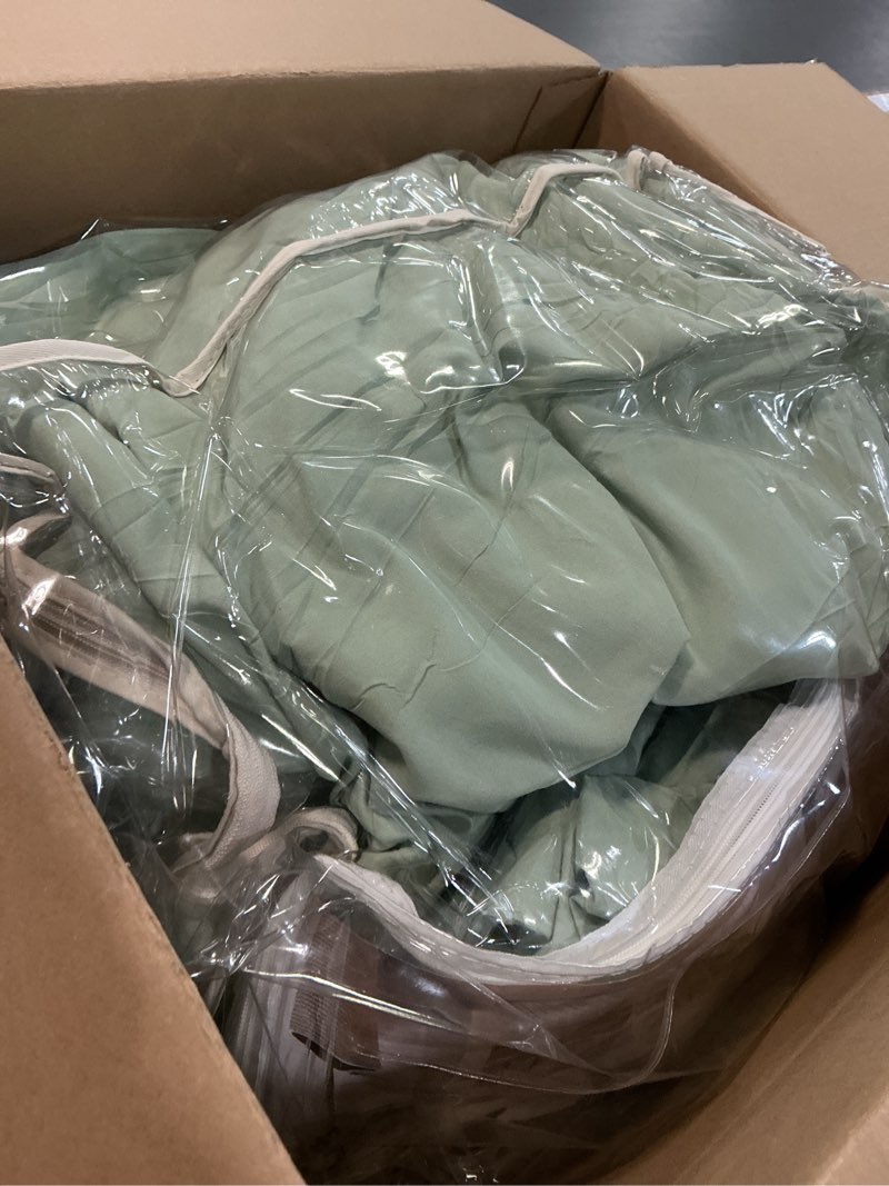 Condition photo showing Good Condition for CozyLux Queen Comforter Set 7 Pieces Bed in a Bag Queen, Sage Green Bedding Comforter Set with Sheets All Season, 7PC Bed Sets with Comforter, Fitted Sheets, Flat Sheets, Pillow Shams and Pillowcases Sage Green Queen