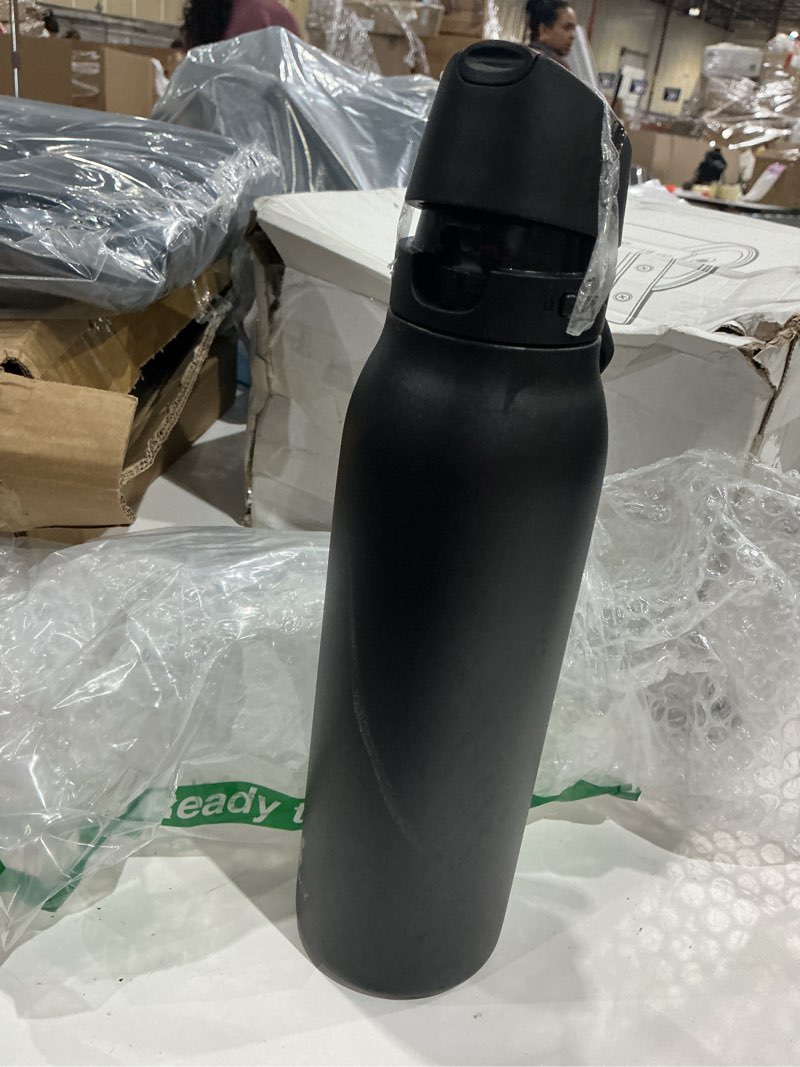 Condition photo showing As Is for meoky 24 oz slim insulated water bottle: leak proof locking lid, 2-in-1 straw and spout, 24 hours cold, top handle, bpa free, stainless steel water bottle for men sports travel gym, night