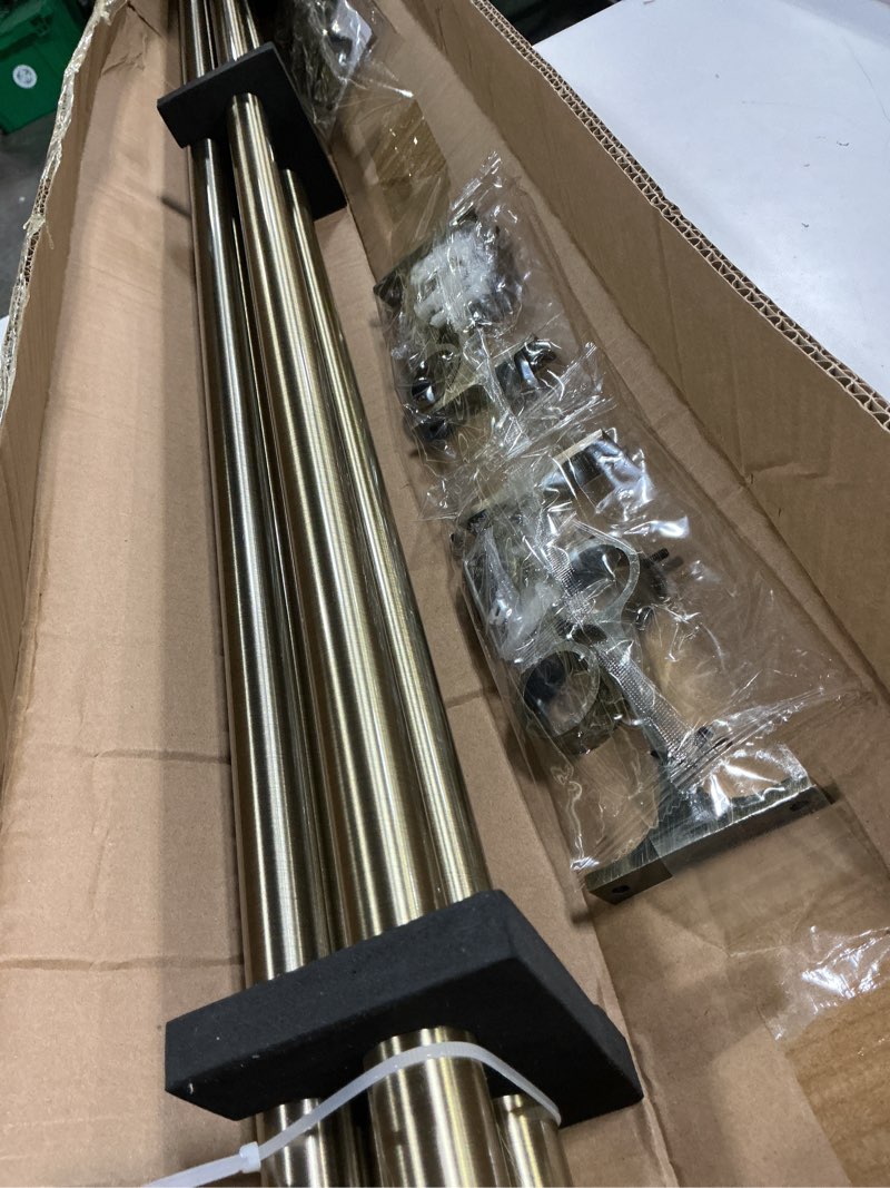 Condition photo showing New/Like New for 2 pack curtain rods 72 to 144 inches,1 inch curtain rods for windows, hanging curtain rod & wall mount with brackets heavy duty rod,end cap single rod, antique bronze antique bronze 72"-144"