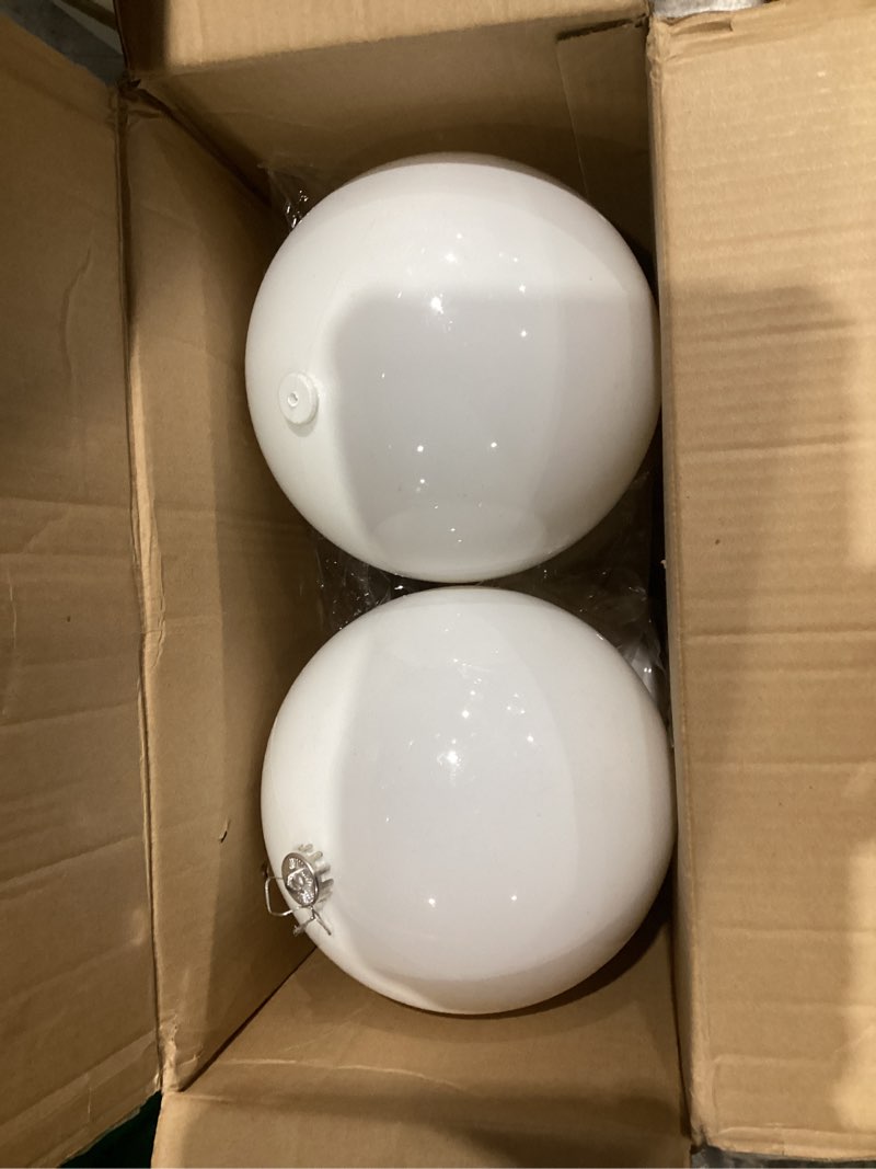 Condition photo showing As Is for Zubebe 6 Pcs 8" Extra Large Outdoors Christmas Balls Ornaments Jumbo Oversized Christmas Tree Decorations Giant Hanging Xmas Plastic Balls Ornaments for Lawn Yard Decoration (White)