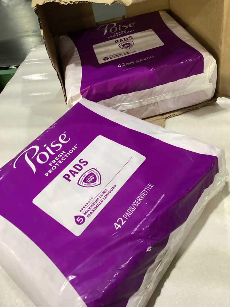 Poise Postpartum Incontinence Feminine Pads for Women - Maximum Absorbency - Long - 84ct