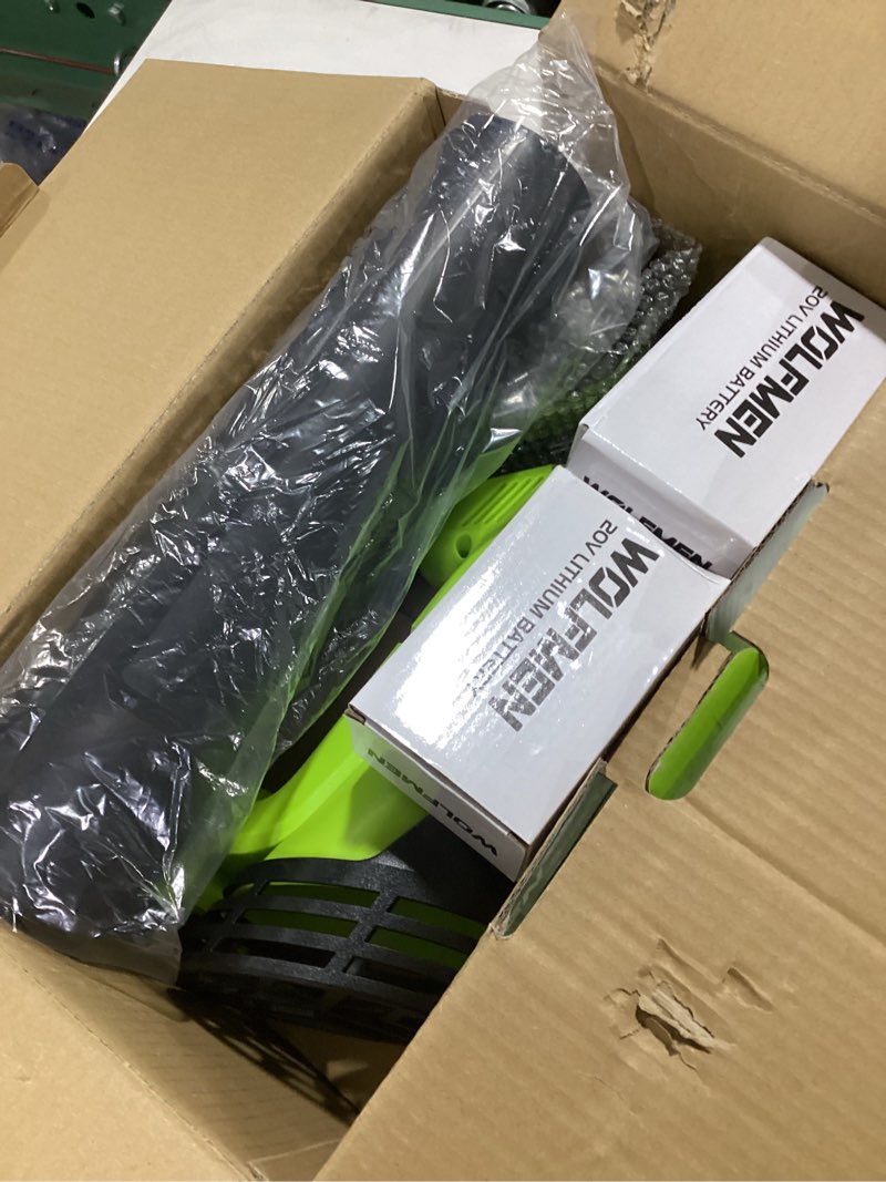 Condition photo showing Good Condition for Leaf Blower, Electric Cordless Leaf Blower with 2 Batteries and Charger, 2 Speed Mode, Lightweight Cordless Blower for Blowing Leaves, Patio Cleaning, Blowers for Lawn Care and Dust Plastic A-Green