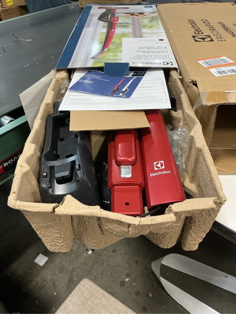 Condition photo showing As Is for Electrolux Ergorapido Pet Cordless 2-in-1 Vacuum Cleaner with Motorized Pet Nozzle for Easy Pet Hair Removal, 48-Minute Run Time, 2 Power Modes, Chili Red Pet Version