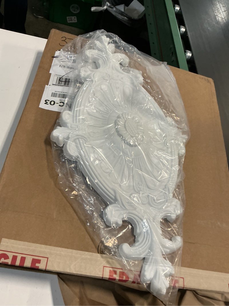 Condition photo showing New/Like New for 23-3/4 inch x 12-1/4 inch x 1-3/4 inch Leaf Polyurethane Ceiling Medallion Single Pack