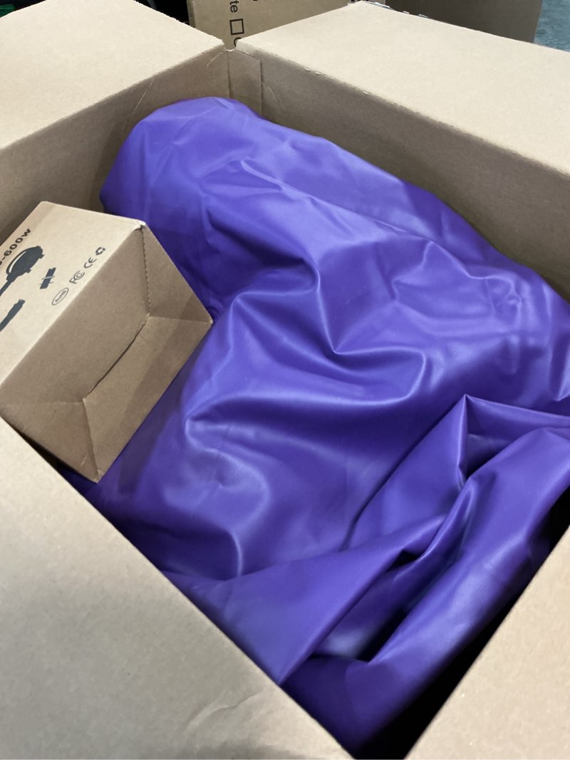 Condition photo showing As Is for VOFiTNY Inflatable Gymnastics Air mat Tumbling Track with Air Barrel Octagon Mat with Pump for Home/Gym Black/Purple 4'L x 3'D