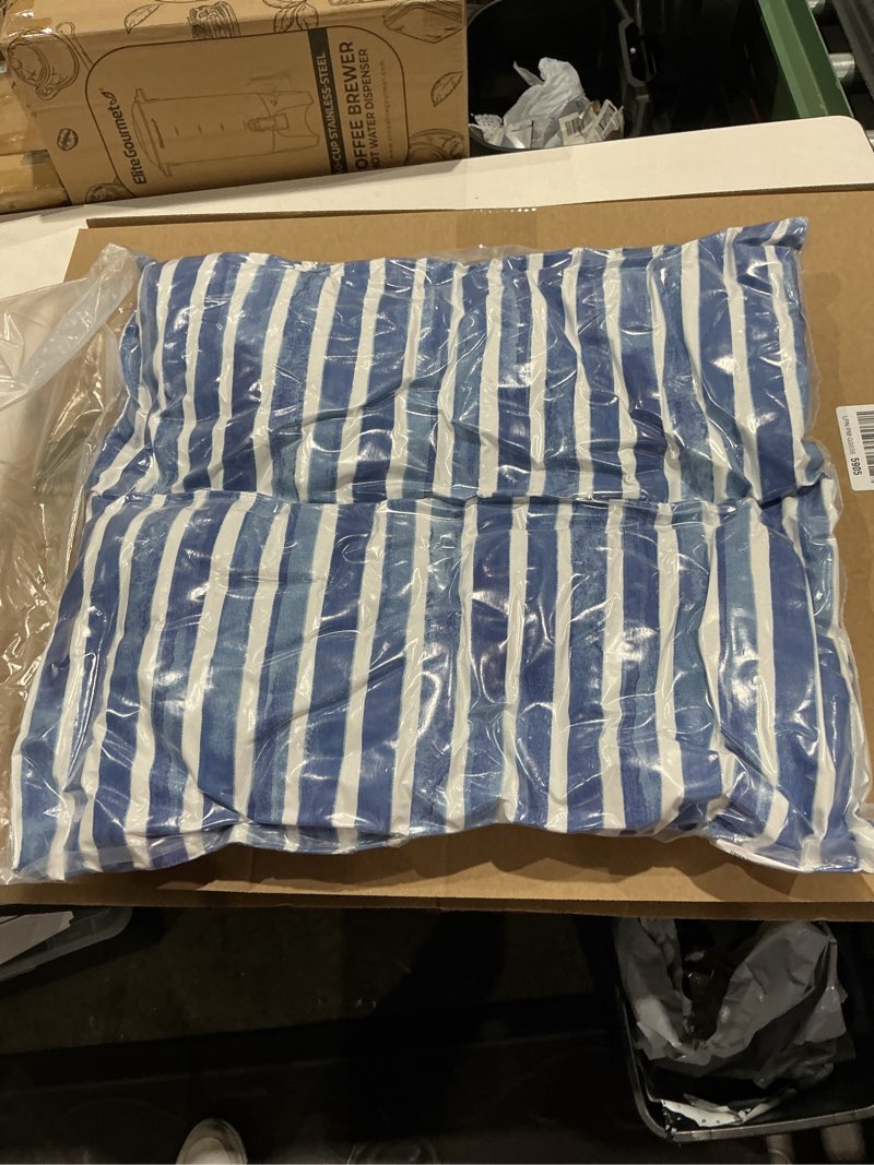 Condition photo showing Good Condition for sorra home nelson commodore blue outdoor/indoor knife edge pillow set of two 26 x 16 x 6