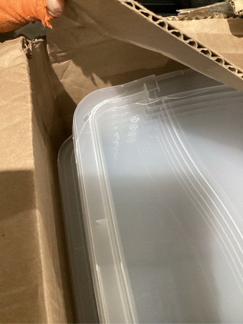 rubbermaid cleverstore 17 qt clear storage bins with lids, 6-pack, stackable, bpa-free, made in usa