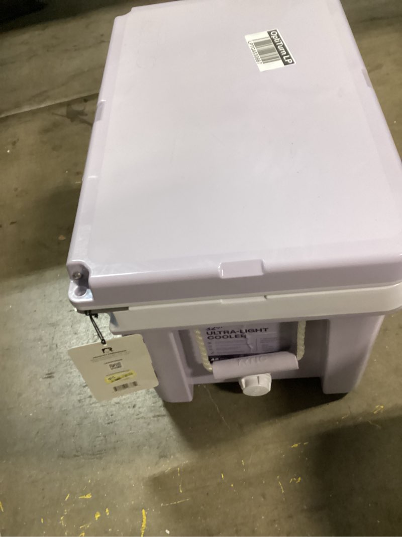 Condition photo showing New/Like New for rtic outdoors 32 qt ultra-light hard sided cooler - lilac purple: polypropylene construction