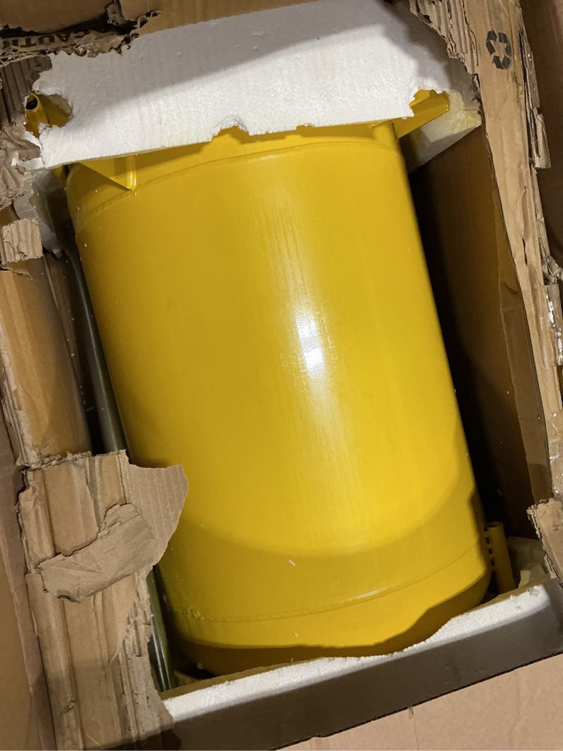 Condition photo showing Good Condition for (color yellow)20 gallon waste oil drain tank, air operated drainer oil change tank,oil drain container with adjustable funnel height,for easy oil removal (-large size, 20 gallon) 20 gallon