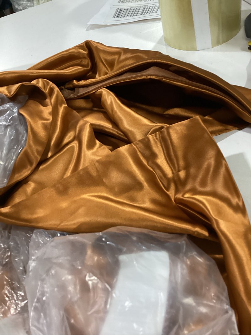 Condition photo showing Good Condition for bedelite satin pillowcase for hair and skin, super soft and cooling similar to silk pillow cases 1 pack with envelope closure, gift for women men burnt orange