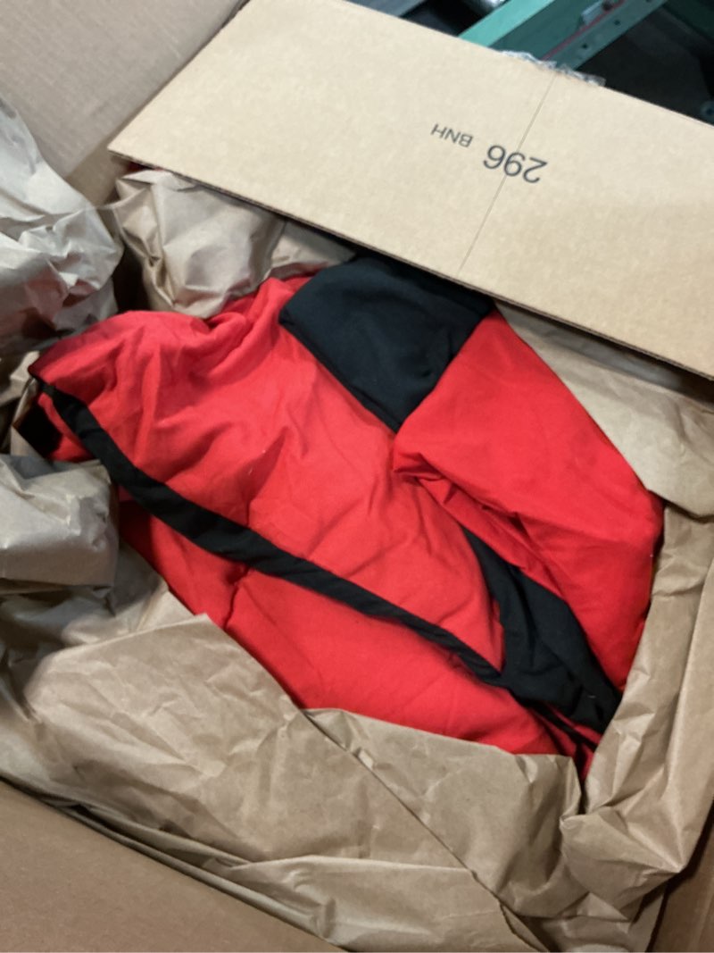 Condition photo showing As Is for fuanna king size comforter set 7 pieces, reversible bedding sets with all season premium comforter, bed in a bag king includes comforter, flat sheet, fitted sheet, pillowcases & shams, red & black red/black king(102"x 90")