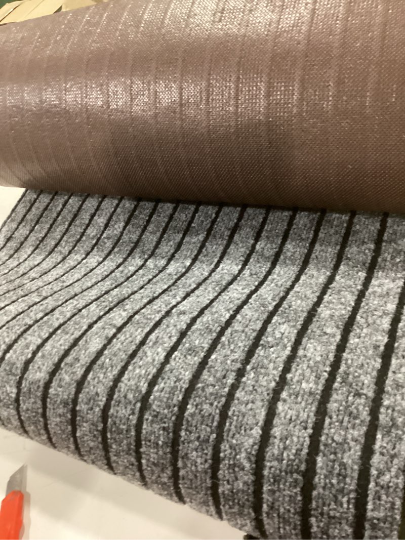 Condition photo showing Good Condition for Custom Size Runner Rug 2 ft x 8 ft, 2-82ft Carpet Runners Hallway Entryway Kitchen Garage Laundry Room Area Rugs with Non-Slip Rubber Backing, Gray with Black Stripe