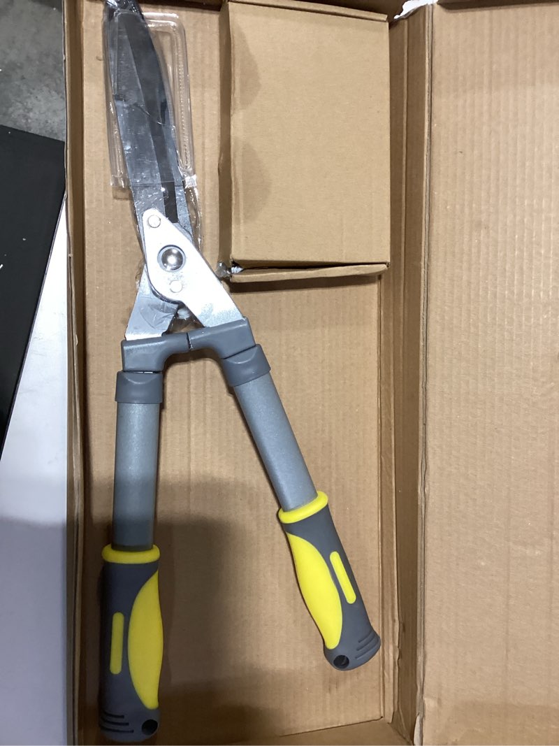 Condition photo showing As Is for Jardineer 2Pack Hedge Shears & Pruners Set, 23.6'' Hedge Clippers for Trimming Bushes, Thick Branches, Borders, Handhled Shrub Trimmer with High Carbon Steel Wavy-Blade and Ergonomic TPR Grip 24'' Hedge Shear Set