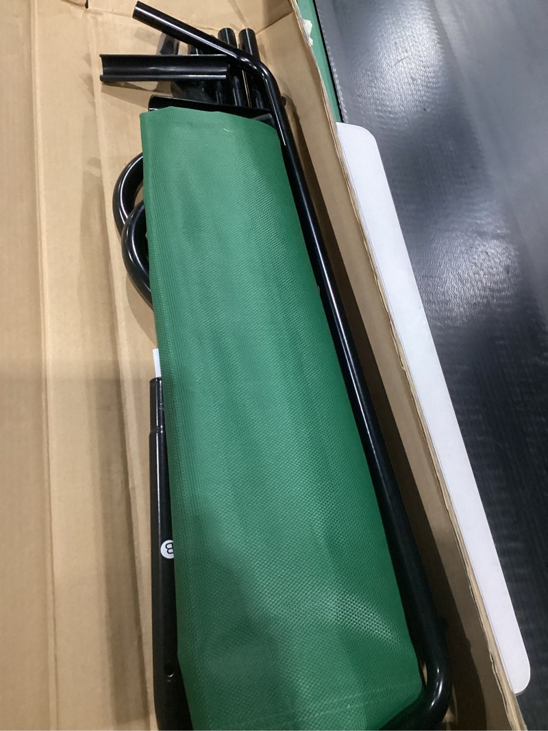 Condition photo showing As Is for Amazon Basics Cooling Breathable Elevated Dog Bed with Durable Metal Frame, for Large Dogs, X-Large, 60 x 37 x 9 Inch, Green Green X-Large