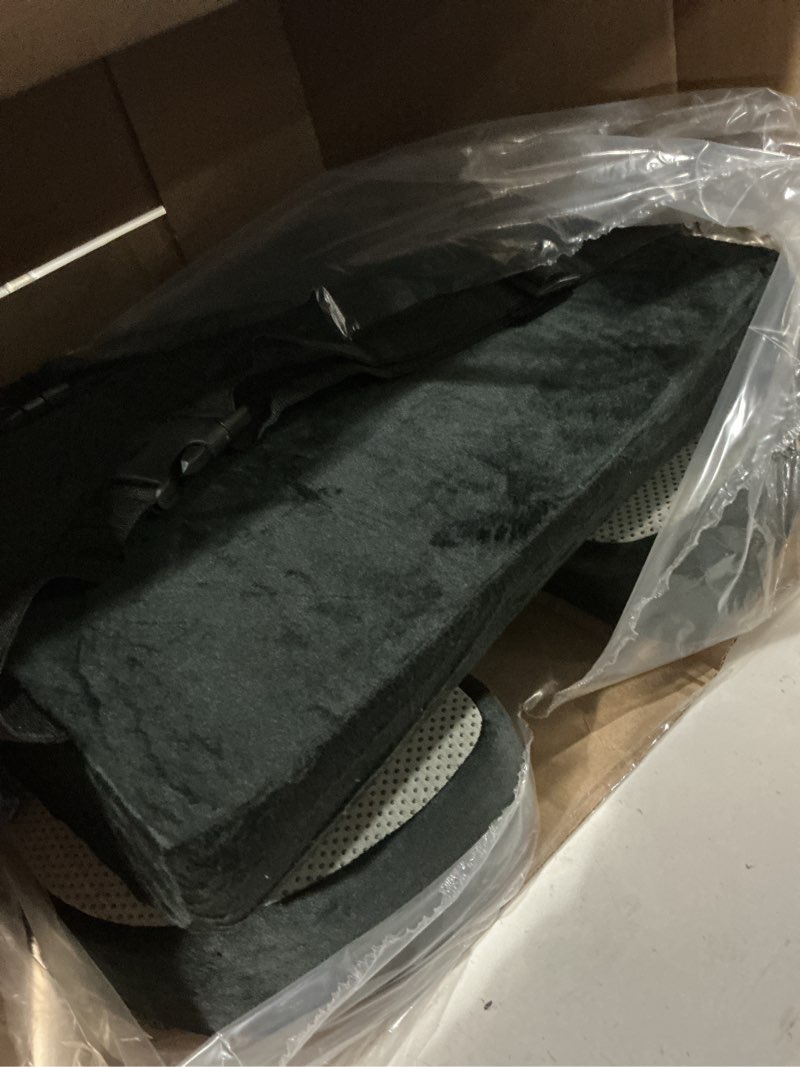 Condition photo showing As Is for qutool seat cushion and lumbar support set for office chair – supports lower back & hips for long sitting comfort, helps maintain a comfortable sitting position, ergonomic memory foam, washable cover black seat cushion & lumbar support pillow