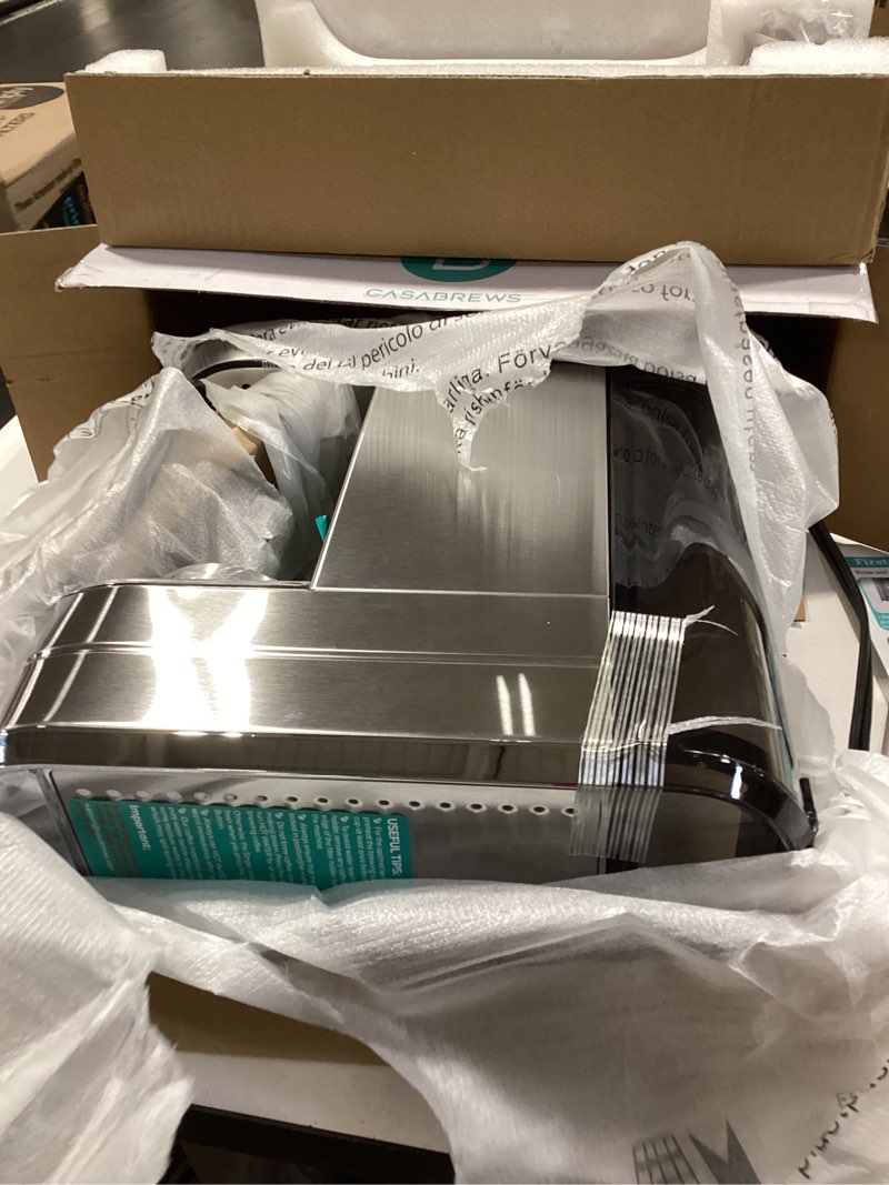 Condition photo showing Good Condition for CASABREWS CM5418 Espresso Machine 20 Bar, Compact Espresso Maker with Steam Milk Frother, Stainless Steel Coffee Machine with 34oz Removable Water Tank for Cappuccino, Gift for Women or Men, Silver A-Silver Button