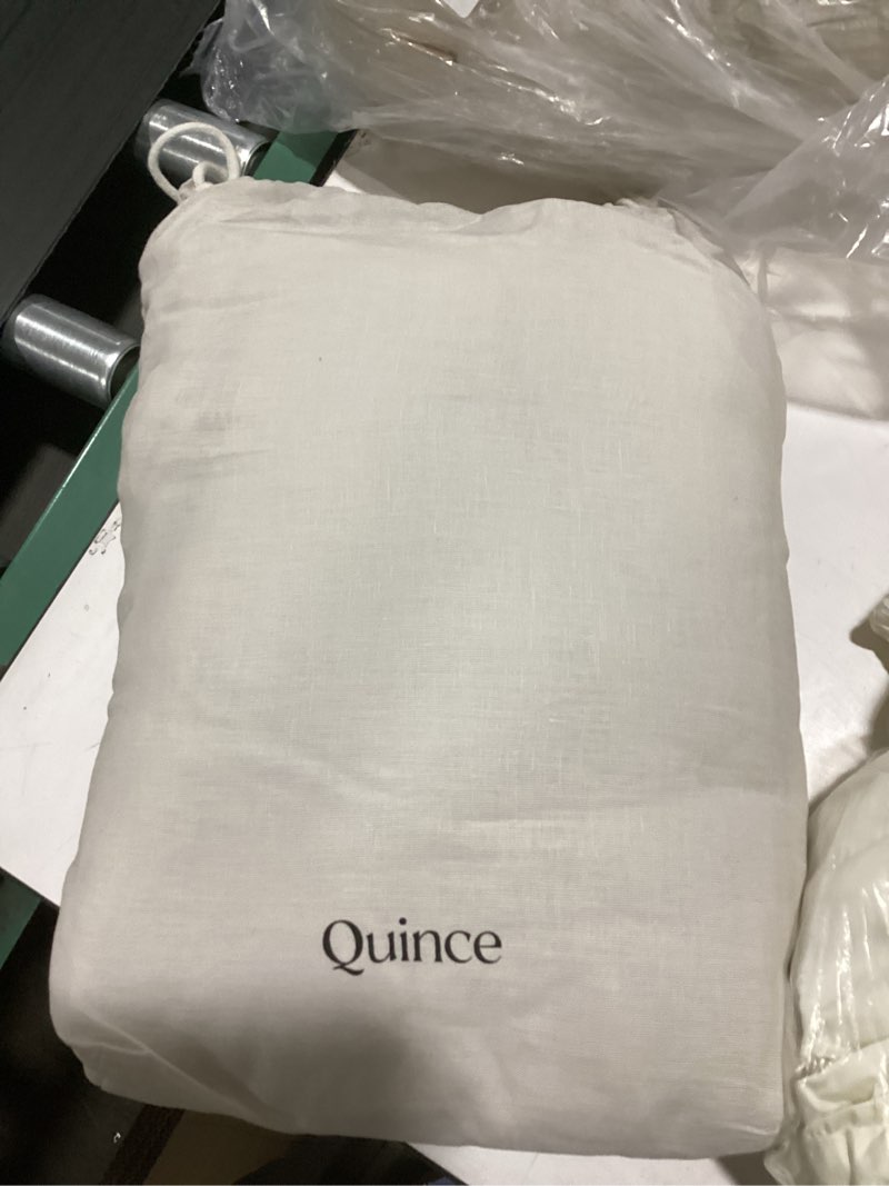 Condition photo showing As Is for **similar to** (various colors and patterns) quince european linen chambray sheet set king