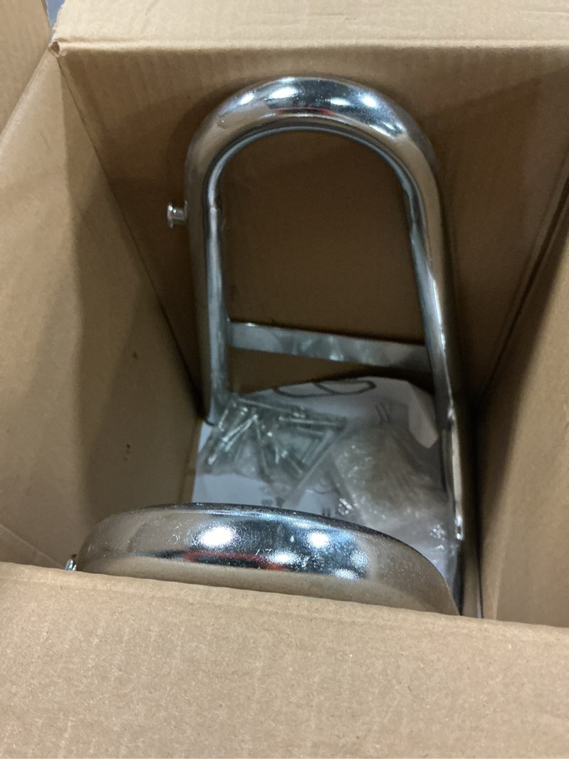 Condition photo showing Good Condition for hoxwell portable motorcycle stand wheel chocks for trailer or garage, heavy duty motorcycle wheel chock fits 5.5'' wide tires, silver, 1 pc