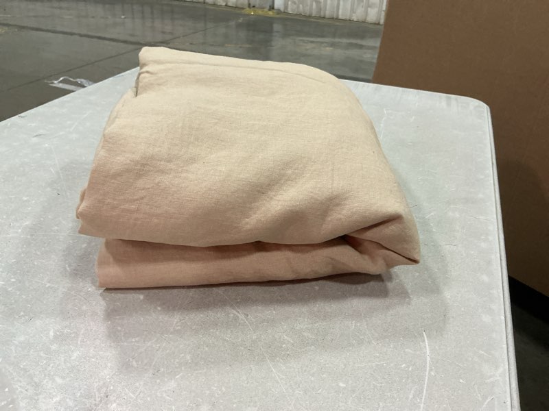 Condition photo showing Good Condition for european linen duvet cover, king/cal king, toffee