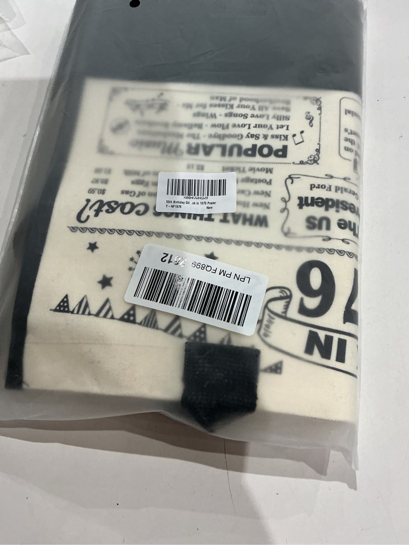 Condition photo showing Good Condition for yeohjoy 50th birthday gifts for women canvas tote bag travel gear, unique 50 years old birthday gifts for mom wife aunt friends her, vintage 1976 handbag & cosmetic bag & back in 1976 poster