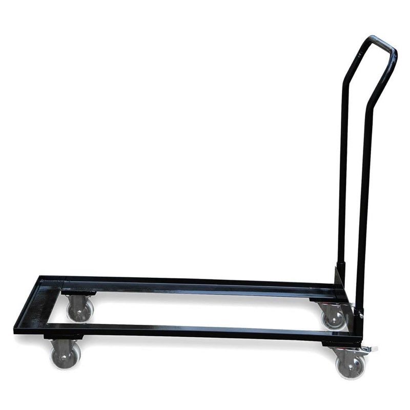 commercial folding chair cart, heavy-duty steel storage & transport dolly for plastic, resin & wood 