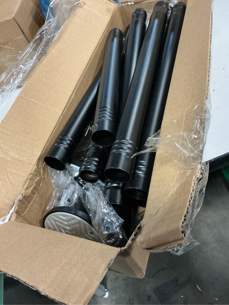 Condition photo showing Good Condition for black tension curtain rod 31-124 inch adjustable long curtain rod no drilling outdoor tension rods for patio balcony never rust heavy duty shower curtain rods for bathroom window apartments non slip 31-124" black
