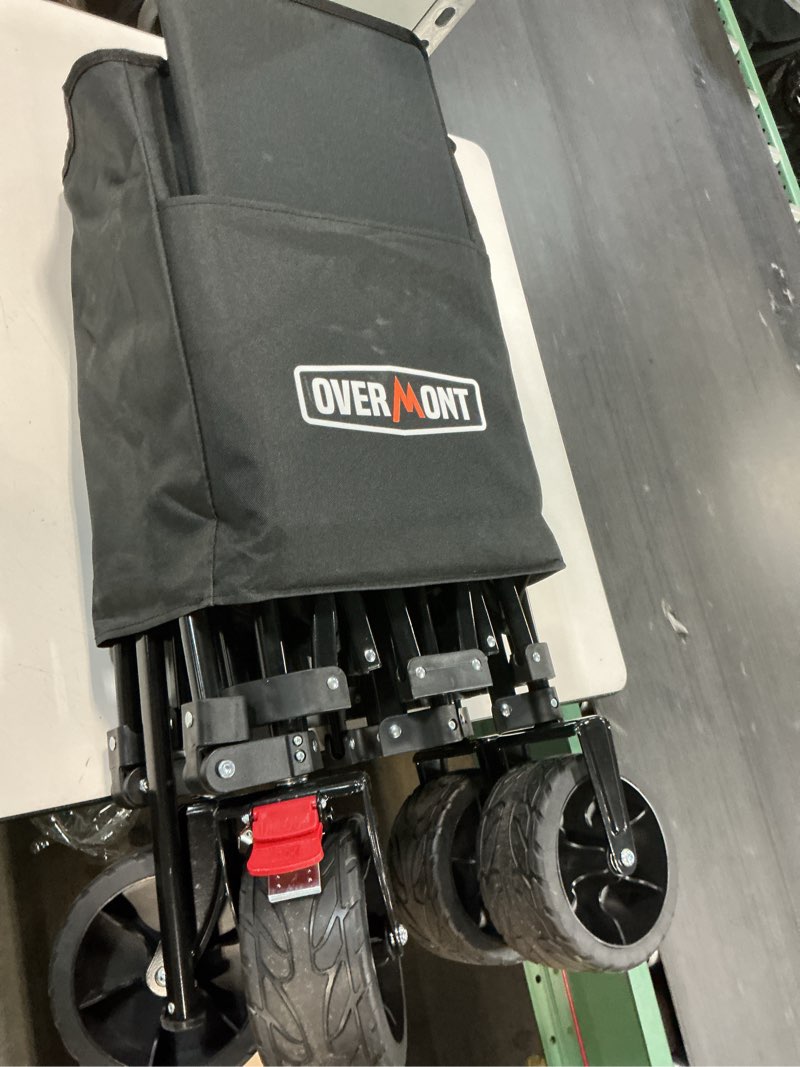 Condition photo showing New/Like New for overmont folding cart with tailgate - 49.2" extended heavy duty folding utility cart all terrain folding cart with wheels for outdoor camping sports garden beach