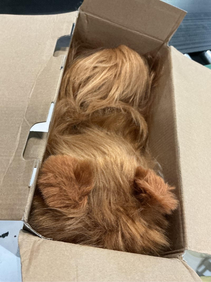 Condition photo showing Good Condition for lifelike pomeranian stuffed animal - 13.8" realistic plush dog toy with grooming kit & gift box, soft cuddly puppy companion for kids and dog lovers - home decor & heartwarming birthday gift brown