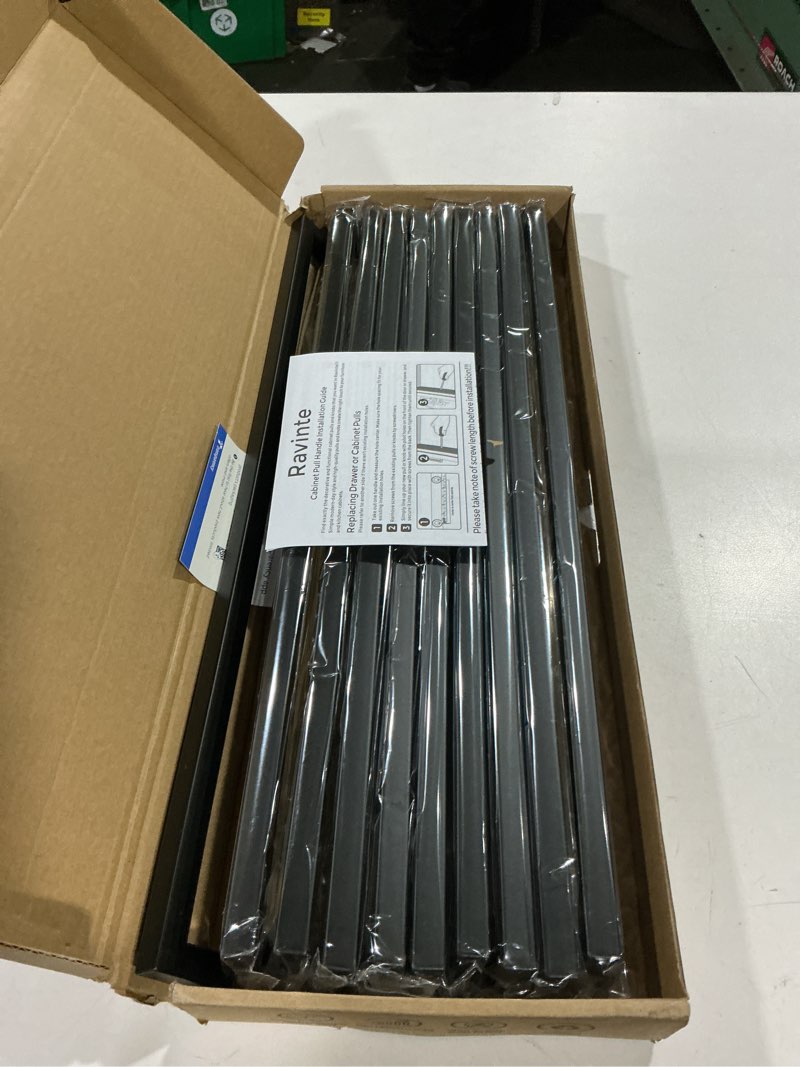 Condition photo showing Good Condition for ravinte 10 pack 18 inch square cabinet handles matte black drawer pulls kitchen hardware 10 18-1/2 inch (18 inch hole center)