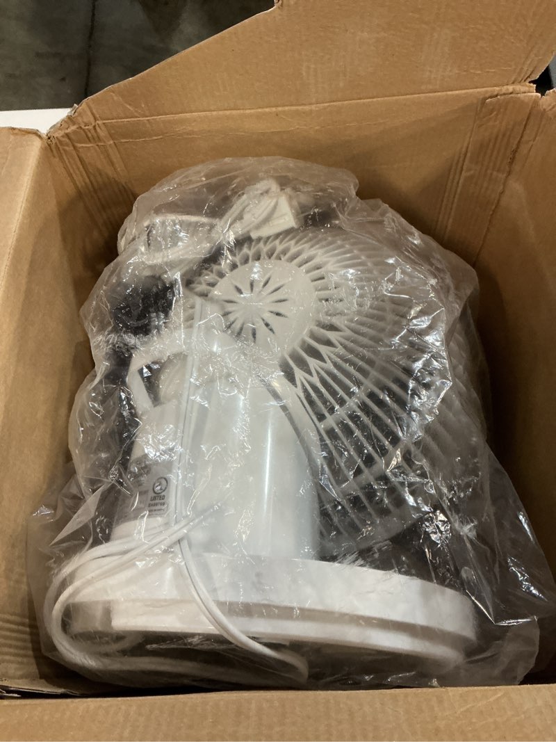 Condition photo showing As Is for (missing remote) iris usa woozoo fan with remote, 360° oscillating fan, desk fan - white