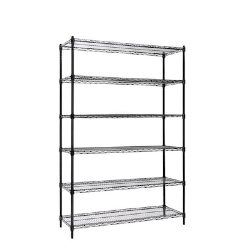 Style Selections 6 -Tier Heavy Duty Black Metal Utility shelving unit with Wire Shelves