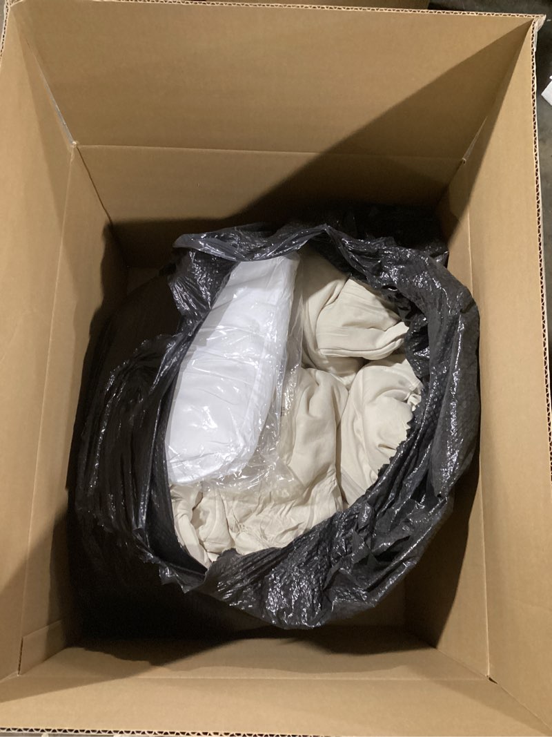 Condition photo showing Good Condition for Bedsure Comforter Full Size 5 Pieces - Full Size Comforter Set with Checkered Throw Blanket and Decorative Pillow, Lightweiget Bedding, All Season Bedding Sets, Linen Beige Full 01 - Linen Plaid