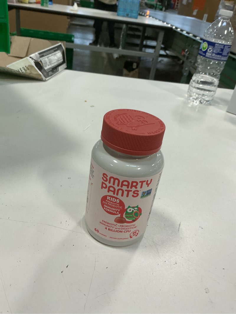 Condition photo showing New/Like New for SmartyPants Kids Probiotic & Prebiotic Gummies for Digestive Health: Gut Health Supplement, Clinically Studied Prebiotic for Immune Support, Strawberry, 60 Count (30 Day Supply) Strawberry Probiotic + Prebiotic
