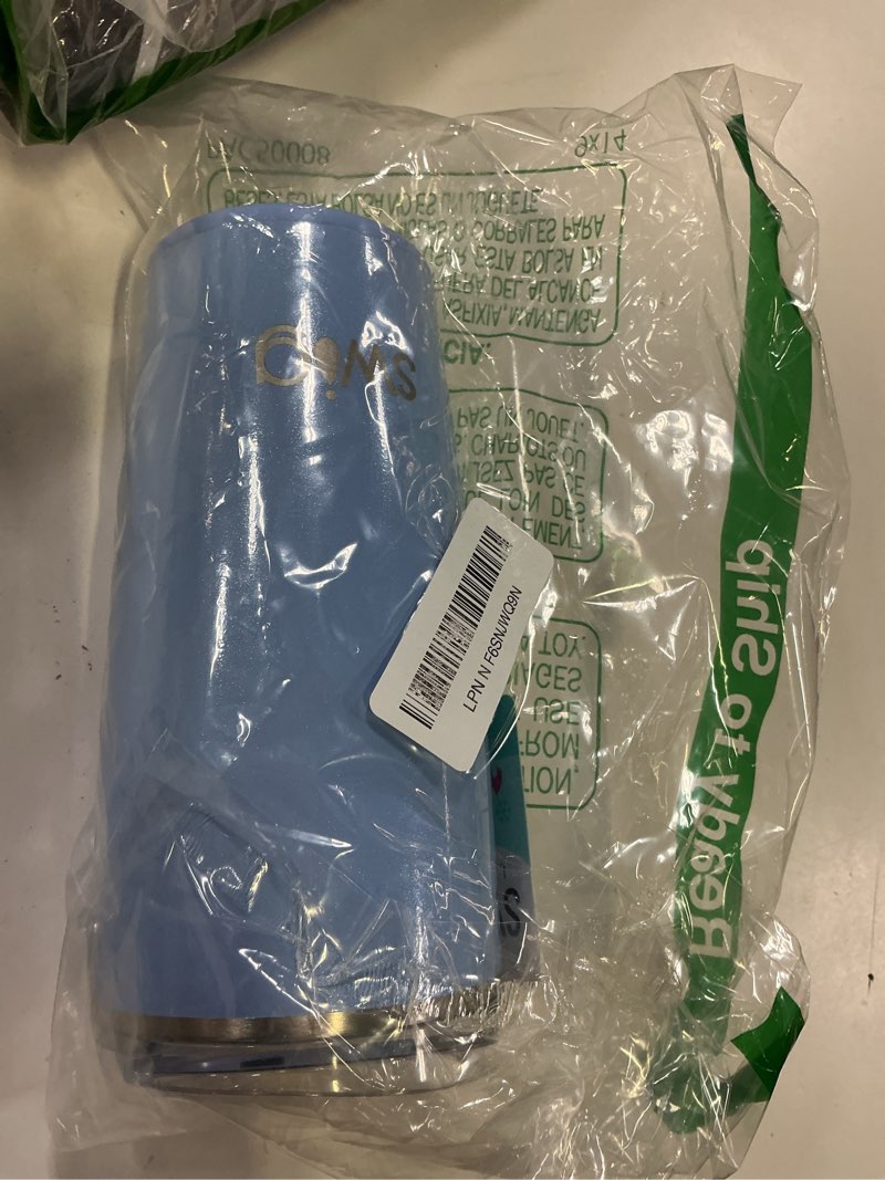Condition photo showing New/Like New for swig life 22oz travel mug, insulated tumbler with handle and lid, travel coffee mug, cup holder friendly, stainless steel 22 oz tumbler, reusable insulated with lid (shimmer periwinkle) shimmer periwinkle 22 ounces