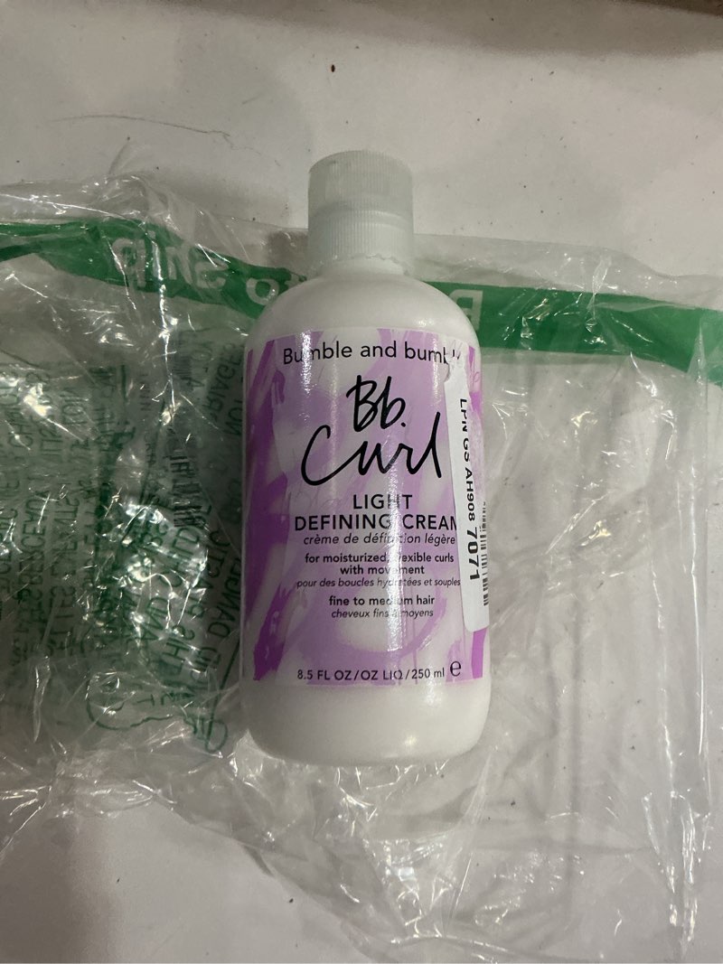Condition photo showing New/Like New for bumble and bumble. curl defining styling cream | moisture and definition | fine to medium curly, wavy hair | anti frizz | hold and shine | with jojoba avocado + coconut oils 8.5 ounce (pack of 1)