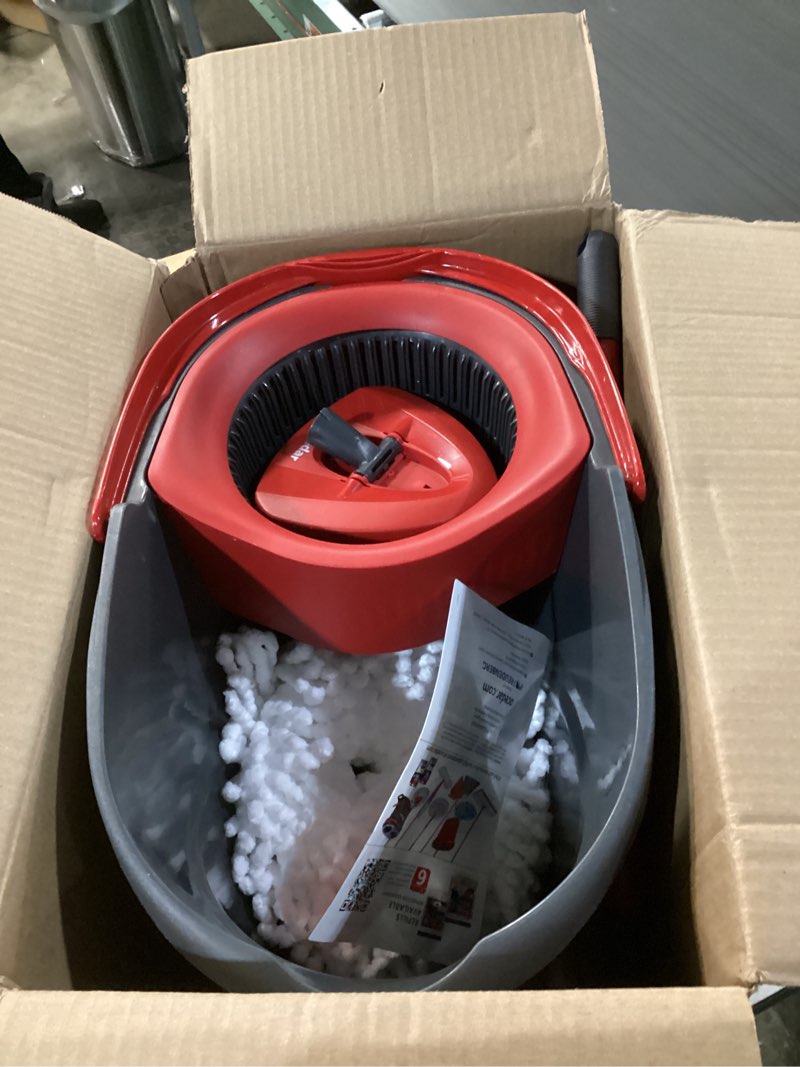 Condition photo showing Good Condition for O-Cedar EasyWring Microfiber Spin Mop, Bucket Floor Cleaning System, Red, Gray, Standard Easywring Spin Mop & Bucket