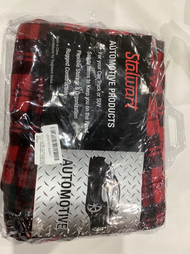 Condition photo showing Good Condition for Heated Car Blanket - 12-Volt Electric Blanket for Car, Truck, SUV, or RV - Portable Heated Throw - Camping Essentials by Stalwart (Red Plaid) Red/Black Plaid