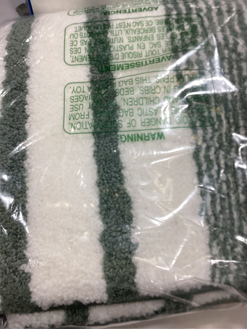 Condition photo showing Good Condition for CozeCube Bath mats for Bathroom Non Slip, Fluffy Absorbent Microfiber Bath mat Washable, Aesthetic Bathroom Rugs, Large Sage Green Striped Bath mat, Sage Green, 36" x 24" 3' x 2' (Rectangular) Stirped-sage Green