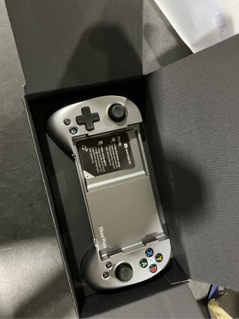 Condition photo showing New/Like New for ShanWan Mobile Game Controller for iphone/Android with PHONE CASE Support, Bluetooth Wireless Gamepad - PS Remote Play, Xbox Cloud, Steam Link, GeForce NOW, MFi Arcade Games-Long Battery Life For iPhone&Android Silver