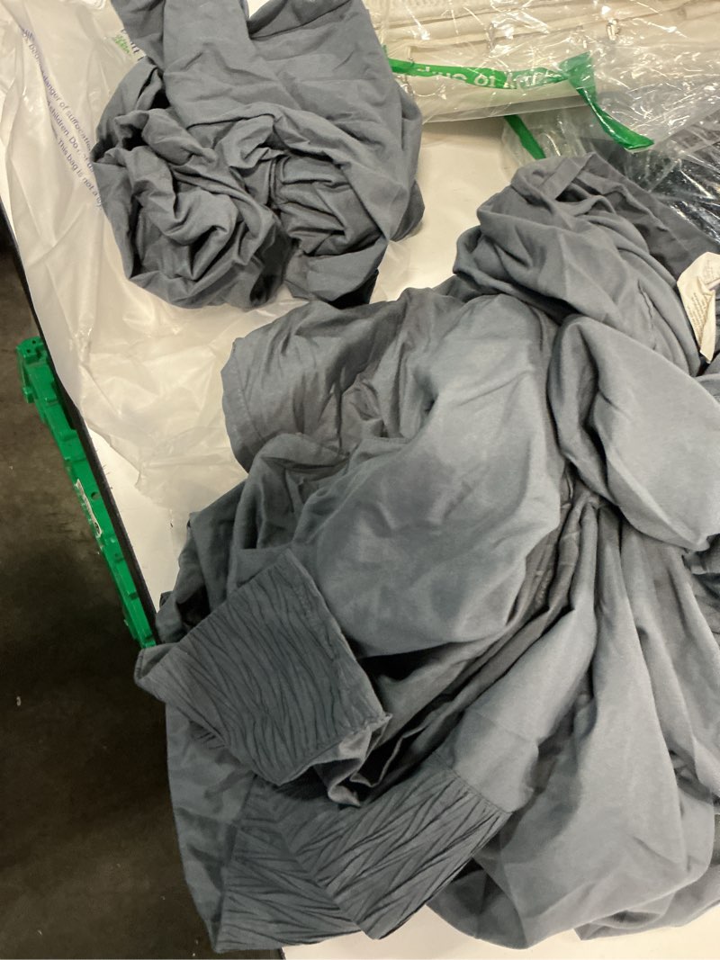 Condition photo showing As Is for queen size 4 piece sheet set - comfy breathable & cooling sheets - hotel luxury bed sheets for women and men - deep pockets, easy-fit, soft and wrinkle free sheets - dark grey oeko-tex bed sheet set 06 - dark grey queen (3 pieces only)