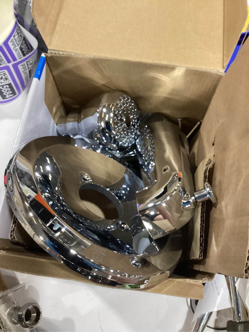 Condition photo showing As Is for project source dover chrome 1-handle single function 2.75-in round bathtub and shower faucet valve included