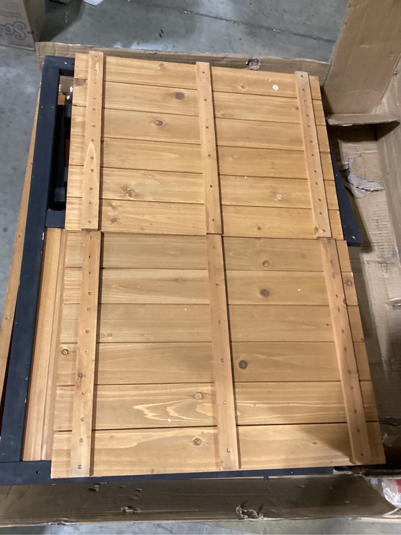 Condition photo showing Good Condition for Large Dog House Outdoor Indoor for Small Medium Large Dog, Wood Insulated Dog Kennel Home with Durable Weatherproof Asphalt Roof and Elevated Floor Outside Shelter Brown 39x37x30 Inches