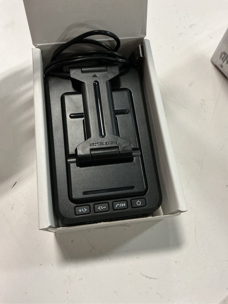 Condition photo showing As Is for Cell Phone Stand with Wireless Bluetooth Speaker and Anti-Slip Base HD Surround Sound Perfect for Home and Outdoors with Bluetooth Speaker for Desk Compatible with iPhone/ipad/Samsung Galaxy Black