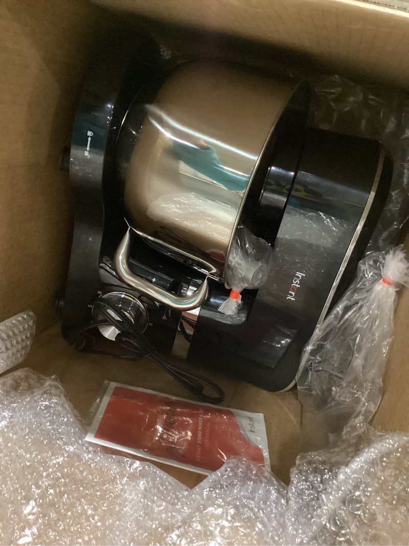 Condition photo showing As Is for Kitchen in the box Stand Mixer - 8.5 Quart Mixing Bowl with Handle, 900 Watt Heavy Bread Dough Standing Mixers Tilt-head with Dough Hook, Whisk, Flat Beater and Splash Guard (Black) 8.5 Quart Black