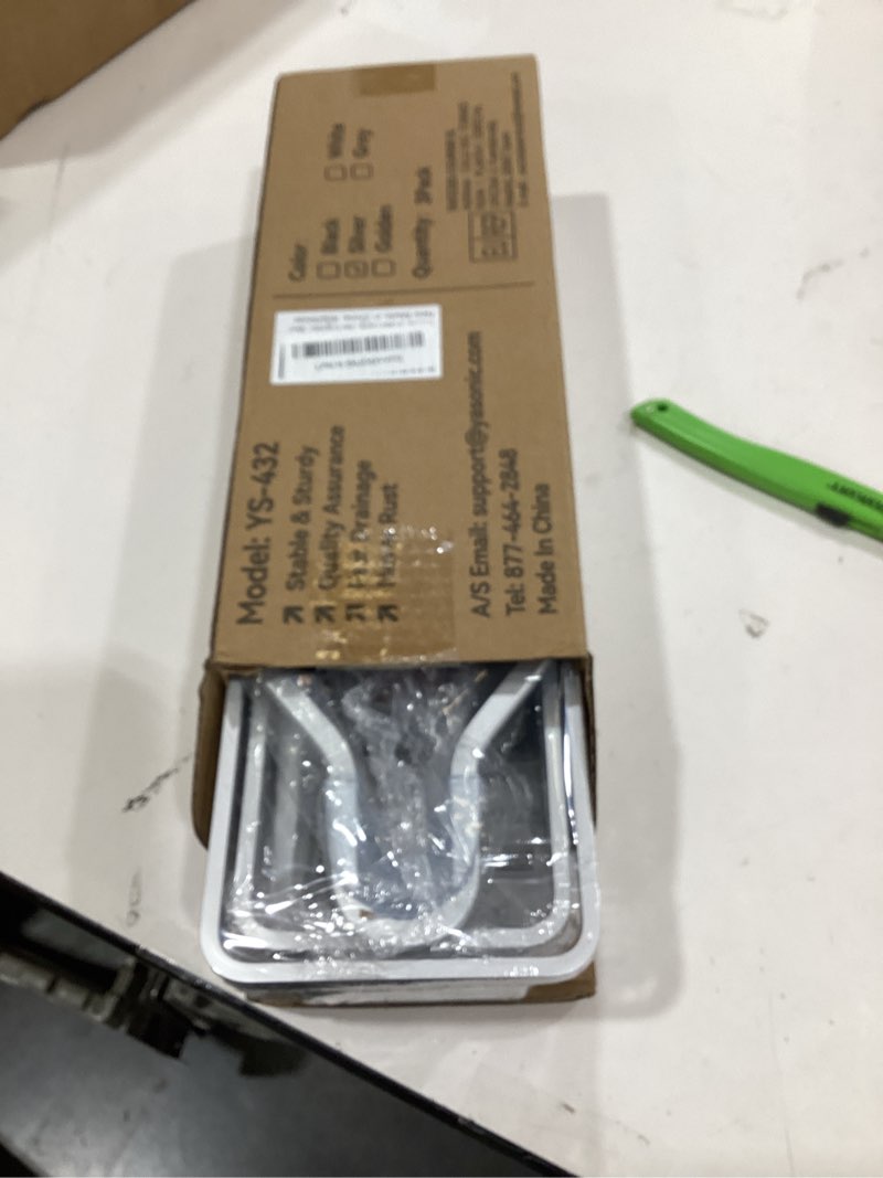 Condition photo showing New/Like New for YASONIC Shower Caddy Hanging, Never Rust Shower Organizer Hanging, Aluminum Shower Racks for Inside Shower with Hooks for Razor, Bathroom Organizers and Storage with Soap Holder, Bright Silver